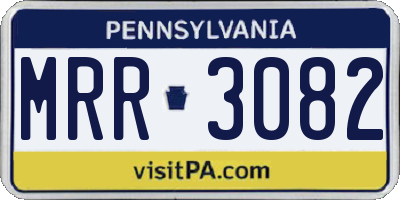 PA license plate MRR3082