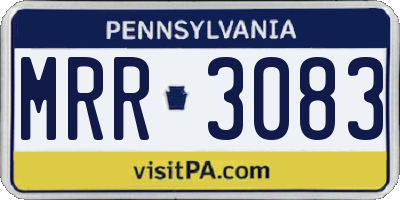 PA license plate MRR3083