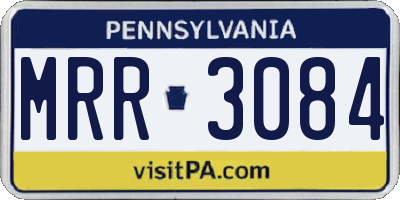 PA license plate MRR3084