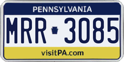 PA license plate MRR3085