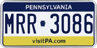 PA license plate MRR3086