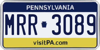 PA license plate MRR3089
