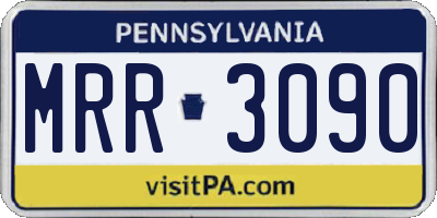 PA license plate MRR3090