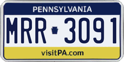 PA license plate MRR3091