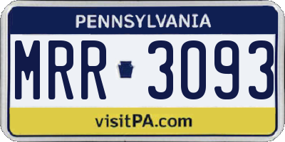PA license plate MRR3093