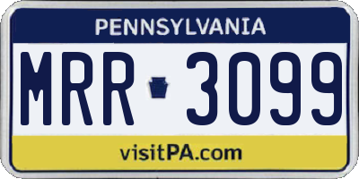 PA license plate MRR3099