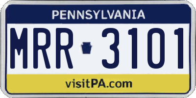 PA license plate MRR3101