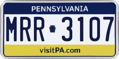 PA license plate MRR3107