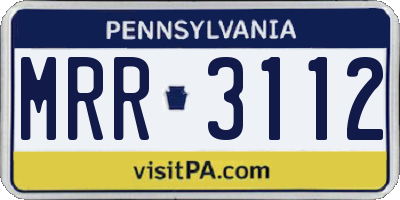 PA license plate MRR3112