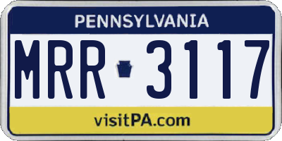 PA license plate MRR3117