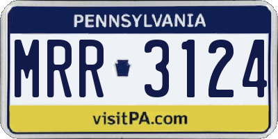 PA license plate MRR3124