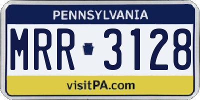 PA license plate MRR3128