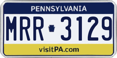 PA license plate MRR3129