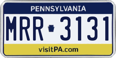 PA license plate MRR3131