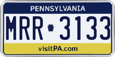 PA license plate MRR3133