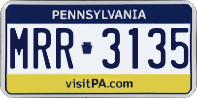 PA license plate MRR3135
