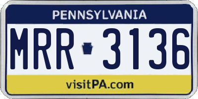 PA license plate MRR3136