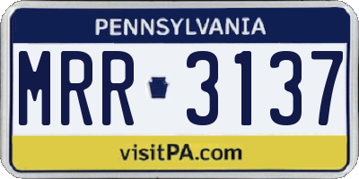 PA license plate MRR3137