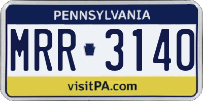 PA license plate MRR3140