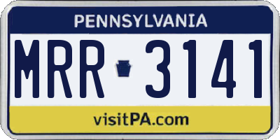 PA license plate MRR3141