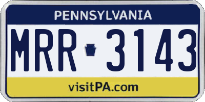 PA license plate MRR3143