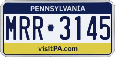 PA license plate MRR3145