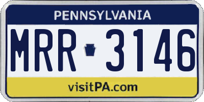 PA license plate MRR3146