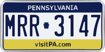 PA license plate MRR3147