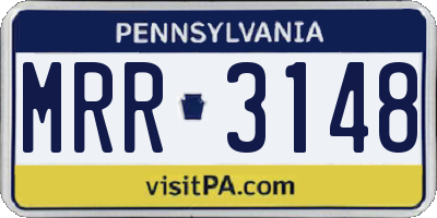 PA license plate MRR3148