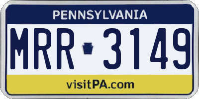 PA license plate MRR3149