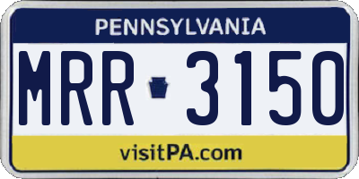 PA license plate MRR3150