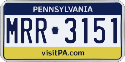 PA license plate MRR3151