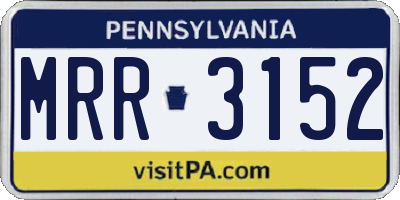 PA license plate MRR3152