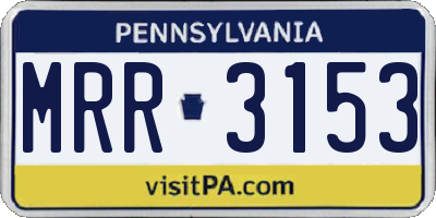 PA license plate MRR3153