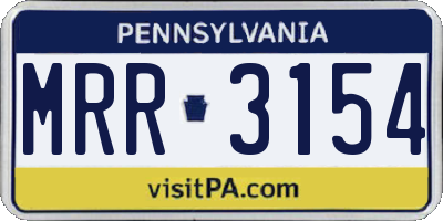 PA license plate MRR3154