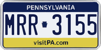 PA license plate MRR3155