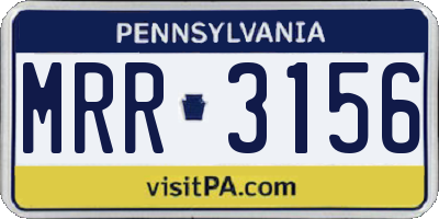 PA license plate MRR3156