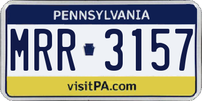 PA license plate MRR3157