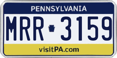 PA license plate MRR3159