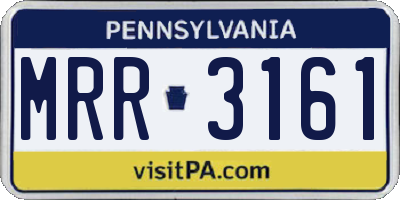 PA license plate MRR3161