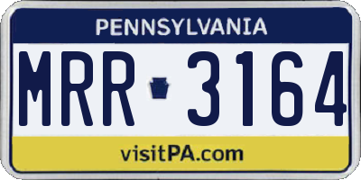 PA license plate MRR3164