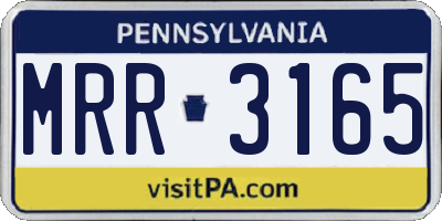 PA license plate MRR3165