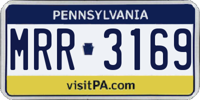 PA license plate MRR3169