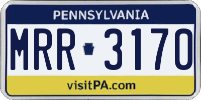 PA license plate MRR3170