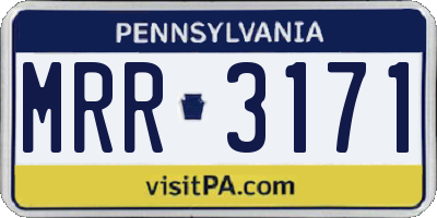 PA license plate MRR3171