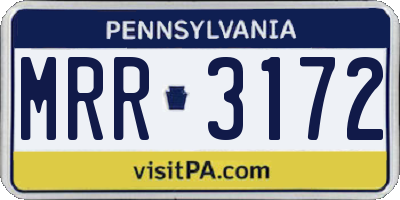 PA license plate MRR3172