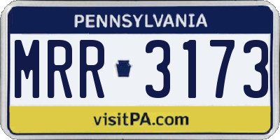 PA license plate MRR3173