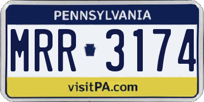 PA license plate MRR3174