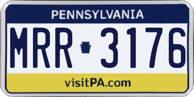PA license plate MRR3176