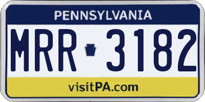 PA license plate MRR3182